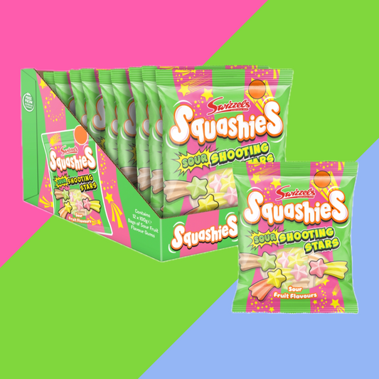 NEW Swizzels Squashies Sour Shooting Stars Bag 12x100g