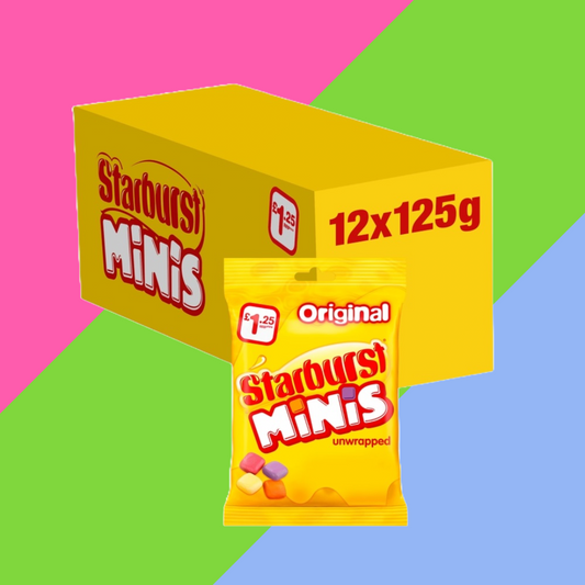 Starburst Minis Vegan Chewy Sweets Fruit Flavoured Treat Bag £1.25 PMP 12x125g