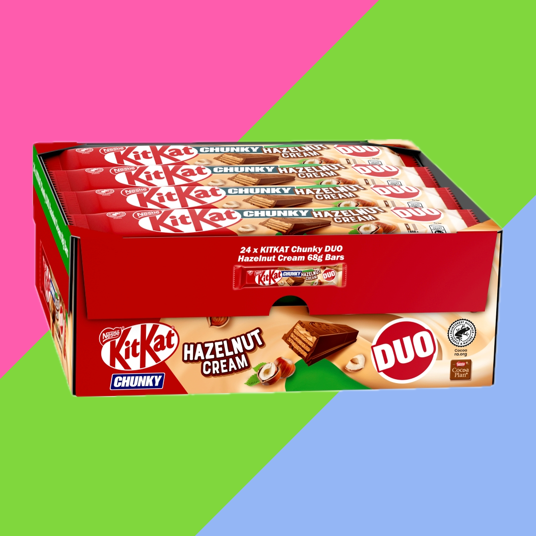 KitKat Chunky Duo Hazelnut Cream Chocolate Bar 24x68g