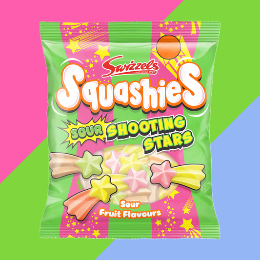 NEW Swizzels Squashies Sour Shooting Stars Bag 12x100g
