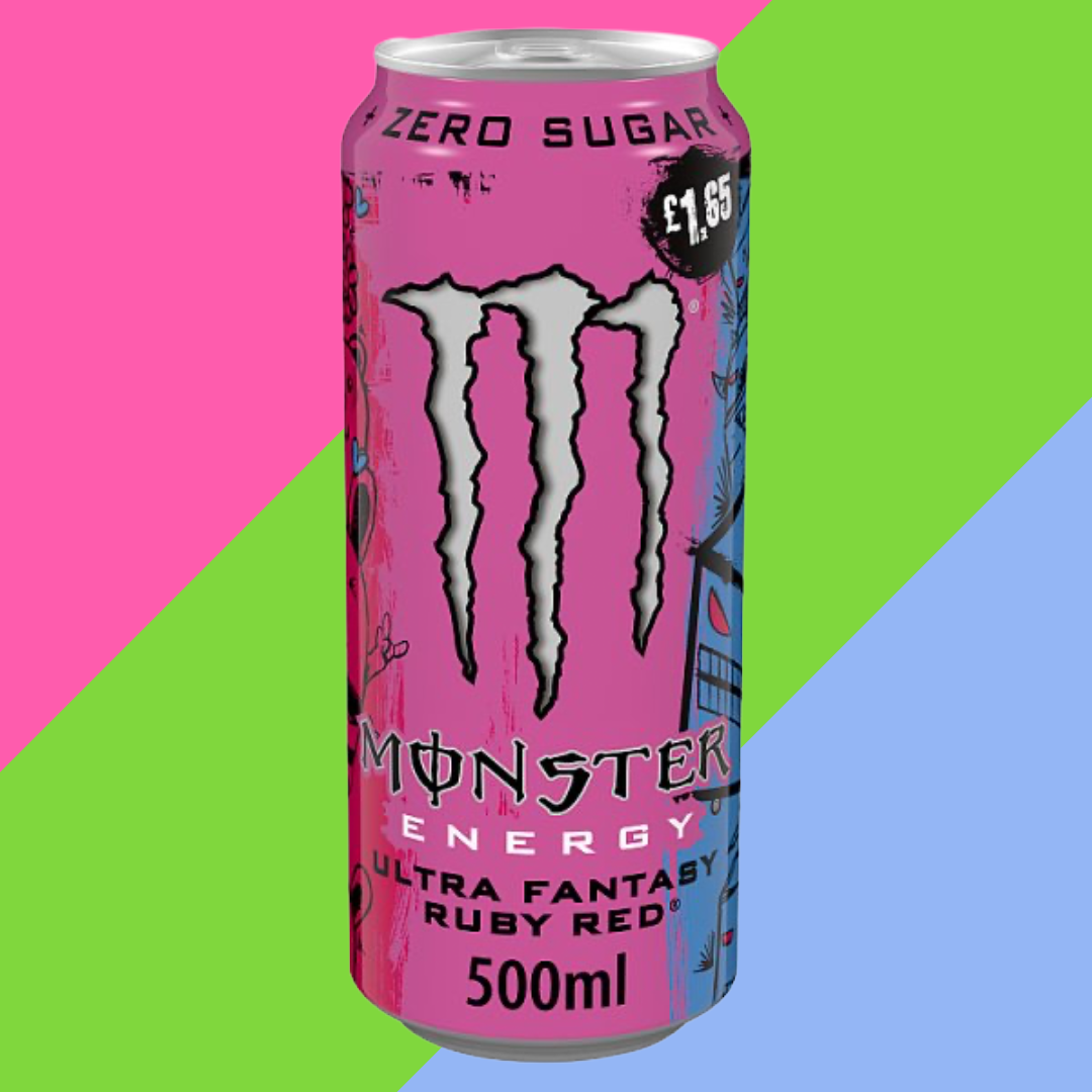 Monster Energy Drink Ultra Fantasy Ruby Red Zero Sugar 12x500ml PM £1.65