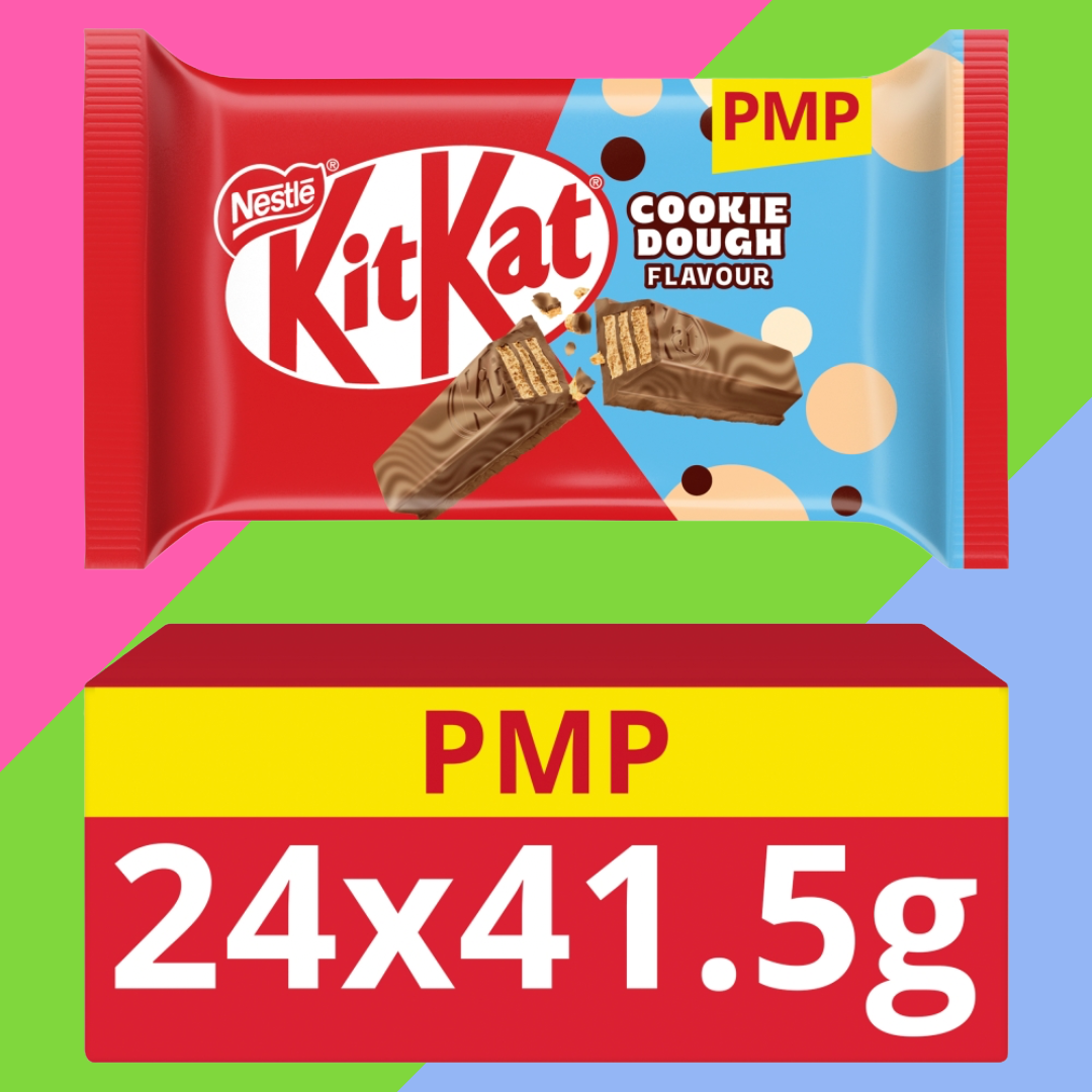 KitKat 4 Finger Cookie Dough Flavour Chocolate Bar 24x41.5g 89p PMP